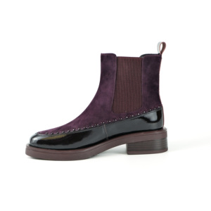 <span class=keywords><strong>Stivali</strong></span> da <span class=keywords><strong>Donna</strong></span> in Camoscio Bordeaux - Dettagli in Pelle con Borchie, <span class=keywords><strong>Tacco</strong></span> <span class=keywords><strong>Basso</strong></span>, Calzature Casual Eleganti Autunno 2025 - Product Image 4