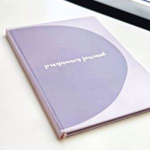 Custom Hardcover Leather Pregnancy <b>Journal</b> with Thread Sewing Binding 80 GSM Customizable A5 Size Gift Option - Product Image 1