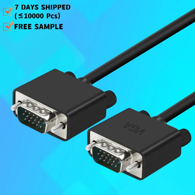 Wholesale VGA to VGA 3+5 Audio Video Cable Male to Male for PC HDTV Monitor Computer