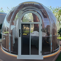 Tente à bulles de glamping au design moderne pour l'extérieur, exposition complète en aluminium avec dôme en polycarbonate pour événements en plein air