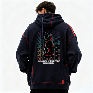 Sweat-shirts à capuche pour hommes, pull-over léger et respirant, impression numérique surdimensionnée, logo, polyester/coton, écologique - Product Image 1