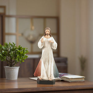 Estatua religiosa católica moderna de <span class=keywords><strong>Jesucristo</strong></span> 7,87 ''H resina de la Divina Misericordia modelo de stock decorativo Cristiano - Product Image 3