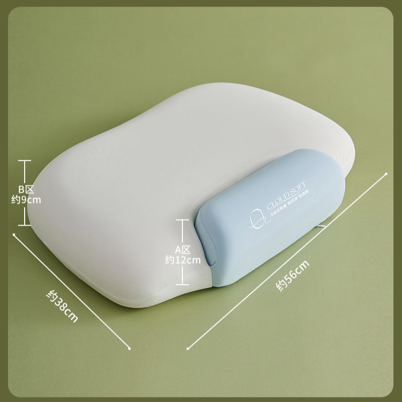 [Oreiller double usage] Support cervical - Aide au sommeil - Bleu - 1 pièce