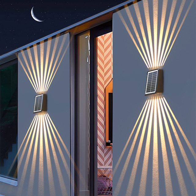 Solar up and DOWN Wall Lamp Outdoor IP65 Waterproof Villa Courtyard Atmosphere Decorative Landscape Wall Washing Light