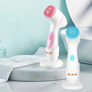 แปรงทำความสะอาดใบหน้าไฟฟ้าแบบ<span class=keywords><strong>3</strong></span> in 1แปรงล้างหน้าซิลิโคนทำความสะอาดผิวหน้าอย่างล้ำลึกผลิตภัณฑ์ดูแลผิว - Product Image 4