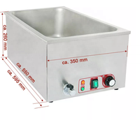 Chauffe-Plats Électrique Portable en Acier Inoxydable pour Buffet de Restaurant, Bain-Marie de Table 1/3 GN
