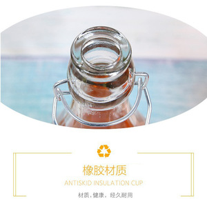 Commercio all'ingrosso 250ml 500ml 750ml 1000ml di vino liqure battente in vetro bottiglia con <span class=keywords><strong>flip</strong></span> top clip di coperchio - Product Image 4