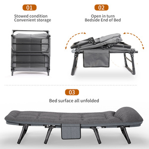 Lit pliant avec matelas, portable, pour bureau, sieste, lit simple, idéal pour la pause déjeuner, chaise longue de chambre, lit d'appoint simple pour la maison - Product Image 4