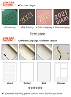 Nouveau design de couverture 2027, qualité supérieure, format A5, couverture rigide en PU, gravure de logo personnalisée, agenda, carnet de notes