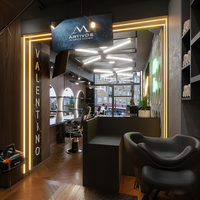 Chaise de barbier de style moderne et luxueux, tendance, haut de gamme, base en métal rétro, design de miroir circulaire