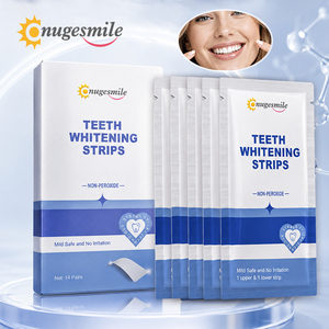 Onugesmile 14 Bandes de Gel Blanchissant pour les Dents de Qualité Alimentaire, Transparentes, Produits d'Hygiène Buccale, <span class=keywords><strong>Bande</strong></span> Adhésive Antidérapante pour le Blanchiment des Dents, Usage Quotidien - Product Image 1