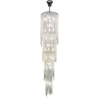 Lustres de plafond LED en cristal longs et dorés de style nordique moderne, réglables en hauteur, éclairage de luxe personnalisé pour hôtel