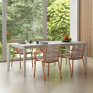 Combinaison <span class=keywords><strong>table</strong></span> et chaises de jardin pour l'extérieur <span class=keywords><strong>Table</strong></span> et chaise en métal pour la terrasse <span class=keywords><strong>Table</strong></span> et chaises de salle à manger - Product Image 3