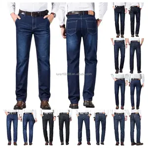 Pantaloni di Jeans da Cowboy personalizzati jeans elasticizzati da uomo Slim fit dritta Business Edition larghi taglie forti casual da uomo Jeans