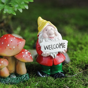 Figura de gnomos de resina decorativa de jardín personalizado, estatua de gnomos de Polyresin decorativa de Hada de jardín hecha a mano # - Product Image 5
