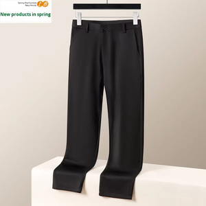 <span class=keywords><strong>Pantalon</strong></span> habillé slim pour <span class=keywords><strong>homme</strong></span> 100 % coton infroissable couleur unie respirant taille mi-haute pour affaires, bureau, <span class=keywords><strong>mariage</strong></span> et usage quotidien - Product Image 4
