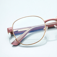 Monture de lunettes de vue légère bicolore en métal, forme carrée et ronde, pour usage quotidien