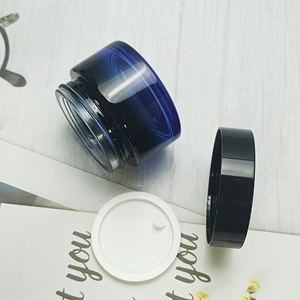 Customized Shiny Gradient Blue Color Glass Cosmetic Jar with Shiny Silver Metal Lid with 15g 30g 50g 60g 100g - Product Image 4