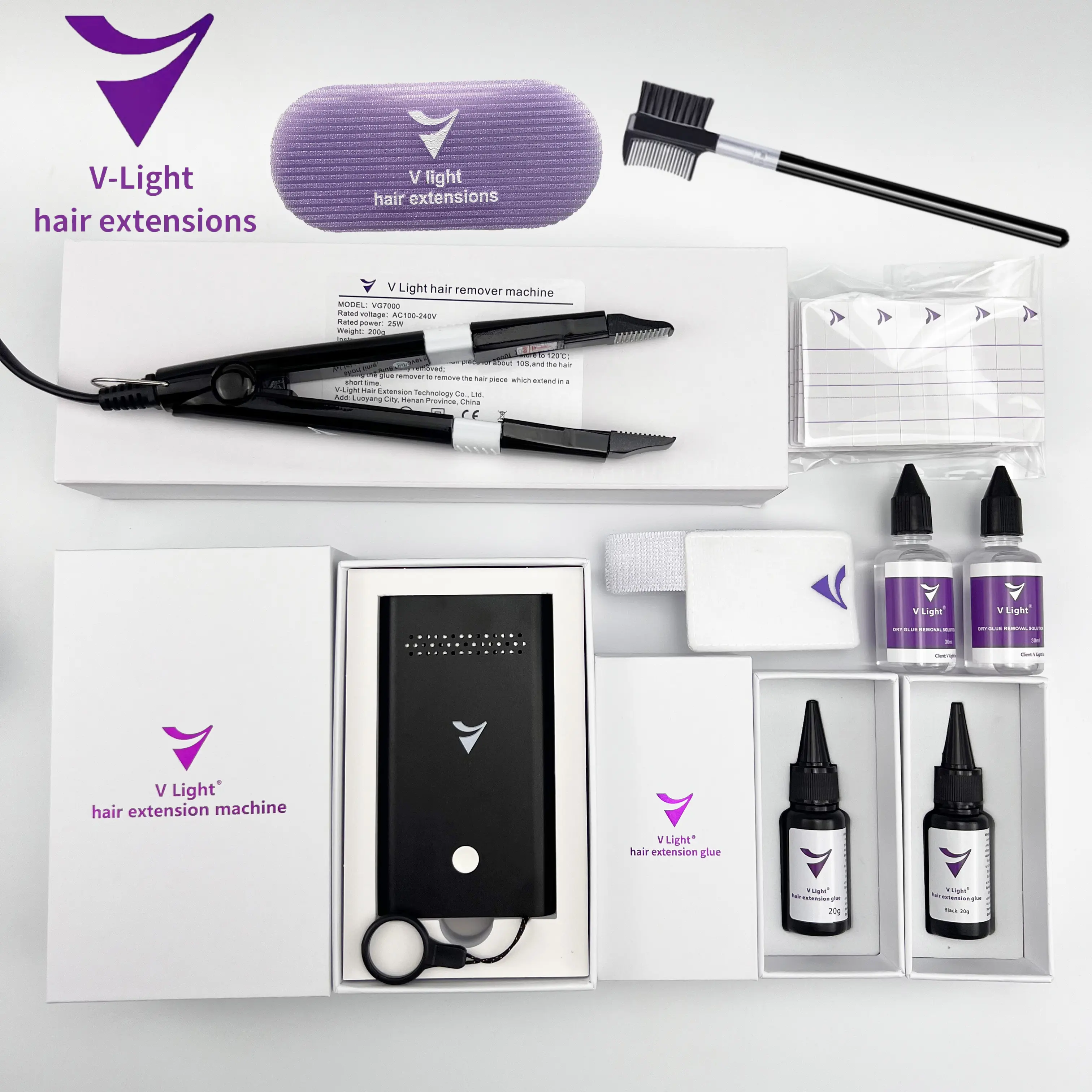 2024 ~ 2025 última herramienta de extensión de cabello 10D resina de extensión de cabello pegamento V máquina de luz V pegamento de luz UV luz LED