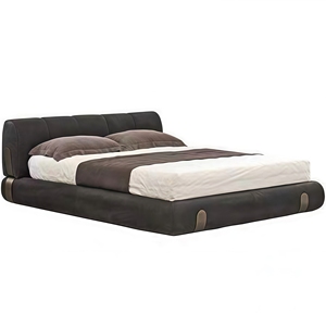 Cama Dune Minimalista Moderna, Cama Doble de Lujo Personalizada, Cama Tapizada con Textura de Arena para Dormitorio - Product Image 6