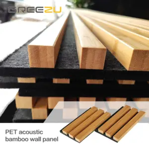 Yüksek kalite özel akupanel pet akustik bambu paneller duvar dekor iç çevre dostu ses geçirmez bambu ahşap duvar paneli