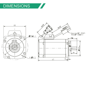 Motor Bibo Fulling de 60 mm NEMA24 48v 220v 400w 5000rpm 6000rpm Velocidad Máxima con Codificador Óptico Incremental y Controlador - Product Image 2