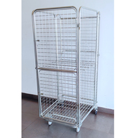 Transport pliant treillis métallique pliable grande capacité cueillette chariot à 4 côtés pour entrepôt