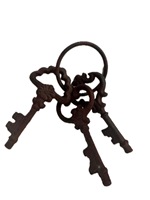 Étagère murale multi-pièces en fer forgé fait main en forme de clé, style ferme vintage, pour décoration et rangement domestique