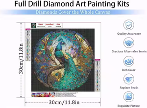 Décorations animales de haute qualité SONGWOOART, paon, peinture diamantée <span class=keywords><strong>5D</strong></span> en résine carrée, kits de peinture pour la décoration murale de la maison - Product Image 2