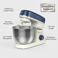 Mixeur sur socle puissant de 1000 W, capacité de 5,5 L, mélangeur à pâte de grande capacité, machine de cuisine professionnelle pour service ODM OEM
