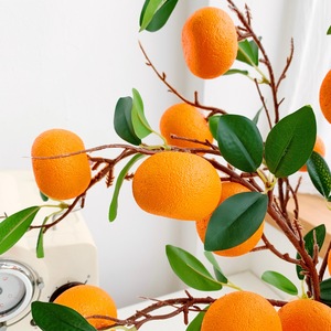 Branche d'orange artificielle réaliste en mousse plastique Qingyu Chronicle, décoration du Nouvel An, ornement pour salon et table à manger - Product Image 4