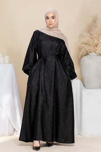 Robe longue musulmane texturée personnalisée Leduo, style décontracté et ample, vêtements islamiques pour femmes, style Dubaï, Abaya. - Product Image 2