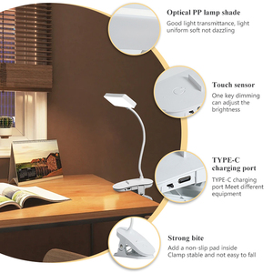 Linh hoạt nghiên cứu đèn bàn với Clip USB sạc ánh sáng ban đêm cạnh giường ngủ nghiên cứu đọc sách văn phòng làm việc LED đèn bàn - Product Image 2