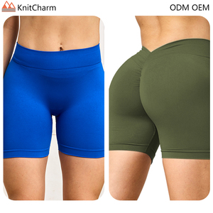 Bán buôn liền mạch nén cao shirring trở lại phòng tập thể dục Biker quần short scrunch Butt quần short tăng cao cho phụ nữ phòng tập thể dục tập thể dục - Product Image 2