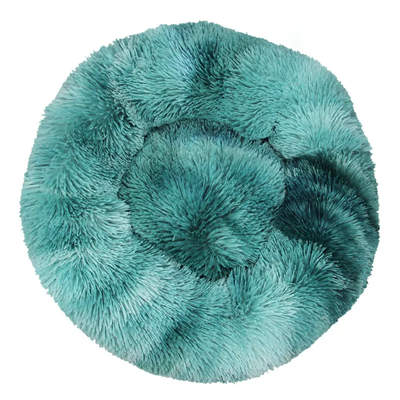 Lit pour animaux de compagnie en forme de beignet de luxe en gros coussin en peluche personnalisé couverture amovible motif imprimé-Chats de meubles pour animaux de compagnie du fabricant