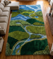 Tapis tufté artisanal abstrait, tapis moderne en peluche pour salon, chambre à coucher, tapis décoratif antidérapant, taille et design personnalisés