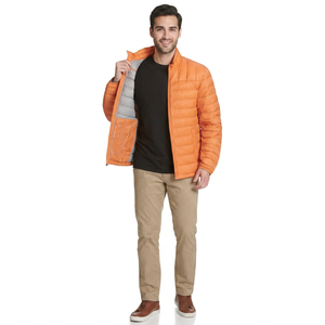 Chaqueta Acolchada de Moda para Hombre, Diseño de Burbujas de Nailon, Cuello Alto, Logotipo Frontal, Cálida para Invierno, Tendencia 2024, Venta al Por Mayor - Product Image 1