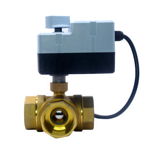 Válvula de Agua Eléctrica de Alto Torque de 15 Nm para Sistemas HVAC, Manual/Automática, de una Pieza, Rosca Interna en T, Tres Cables, Dos Controles - Product Image 1