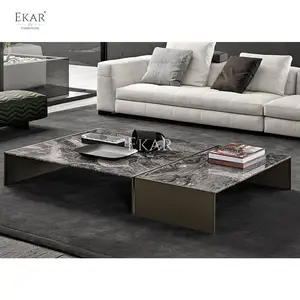 Modern design brown high gloss finish living room coffee table - living room table - console table