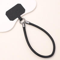 Lanière de téléphone universelle Sangle de cou en cuir PU réglable avec patch pour téléphone Tous les Smartphones Dragonne Corde pour étui de téléphone