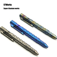 Stylos à bille EDC usinés CNC, stylo à action par boulon en titane usiné par électroérosion à fil