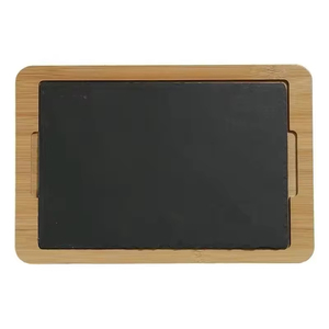 Planche à charcuterie en ardoise et bambou pour plateaux de fromages et de viandes, avec bord en bambou, <span class=keywords><strong>plateau</strong></span> de service pour la restauration - Product Image 5