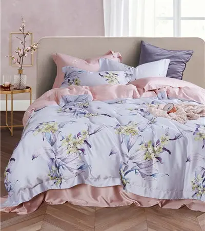 Novo luxo 100% orgânico 60s projetos flor conjuntos de cama conjuntos de lençol lenzing lyocell tencel tencel cama produtos à venda Quente