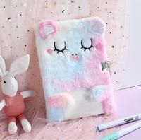 Nouveau cahier en peluche ours serrure mot de passe livre dessin animé mignon journal