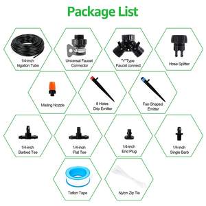 Système d'irrigation goutte à goutte, tuyau fileté 3/4 pouce, connecteur à deux ou quatre voies pour l'arrosage des plantes de jardin - Product Image 3