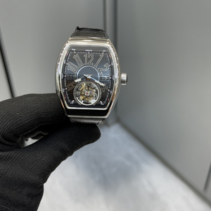 Reloj Mecánico Automático de Lujo Retro para Hombre, con Forma de Barril, Esfera de Cristal de Zafiro, Diseño de Tourbillon, Estilo Deportivo y Ejecutivo de Alta Gama - Product Image 1