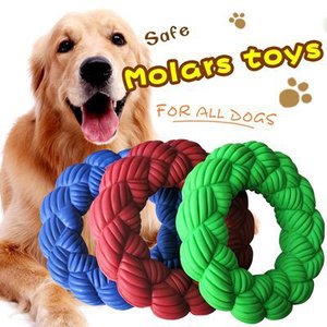 Juguetes para molares, anillo masticable de caucho natural para limpieza de dientes para todos los perros - Product Image 1