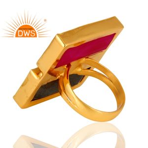 Anillo de plata de diseño fantástico, venta al por mayor, Natural labradorita, anillo de piedras preciosas de Calcedonia rosa para mujer, regalo para ella - Product Image 3