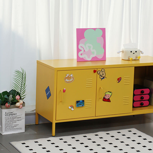 Metall-TV-Ständer Schrank Tisch Stahl Aufbewahrungsschrank Wohnzimmermöbel Platzsparendes Design - Product Image 4