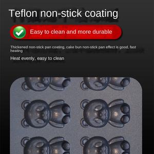 Machine à gaufres et à pâtisserie électrique commerciale Qianmai à 20 trous, mini ours brun en acier inoxydable, garantie d'un an - Product Image 4